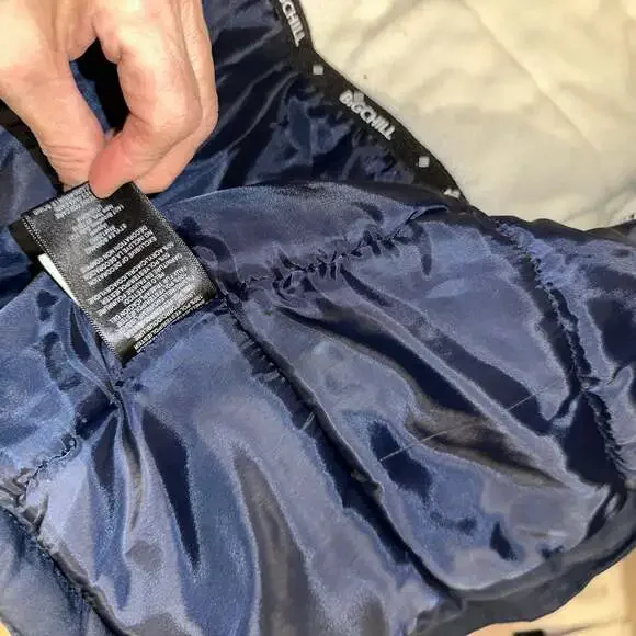 Big Chill Expedition Series Navy Blue Winter Parka Jacket Faux Fur Lined